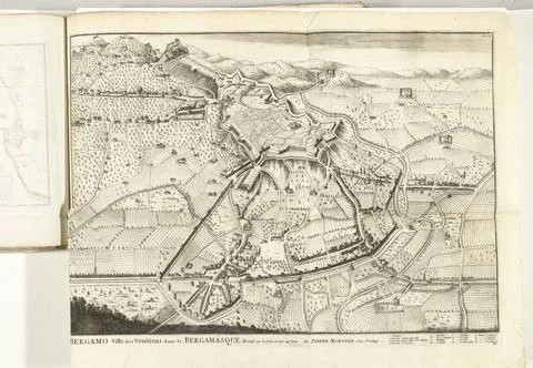 RECORD DATE NOT STATED  Map of Bergamo, ca. 1702, 1702 - 1703 print Large ... Stock Photos