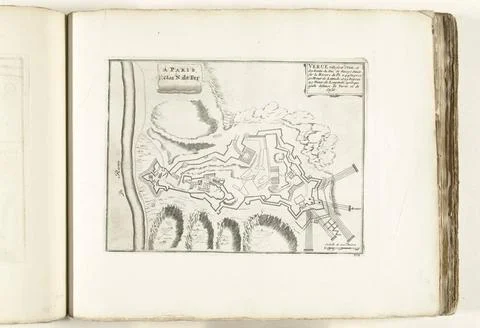 RECORD DATE NOT STATED  Map of Verua, ca. 1702, 1702 - 1703 print Map of t... Fotos Stock