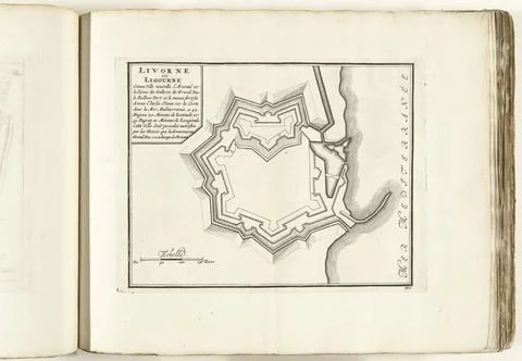 RECORD DATE NOT STATED  Map of Livorno, ca. 1702, 1702 - 1703 print Map of... Fotos Stock