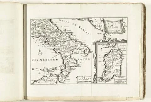RECORD DATE NOT STATED  Map of the Kingdom Naples, ca. 1702, 1702 - 1703 p... Fotos Stock