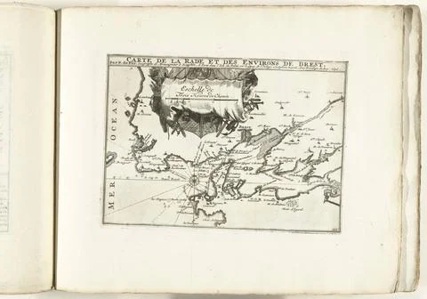 RECORD DATE NOT STATED  Map of the coast near Brest, ca. 1702, 1702 - 1703... Stock Photos
