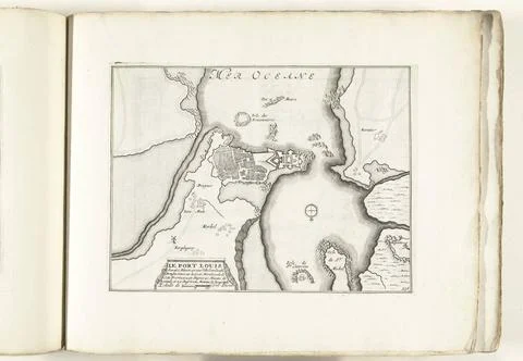RECORD DATE NOT STATED  Map of Port Louis, ca. 1702, 1702 - 1703 print Map... Stock Photos