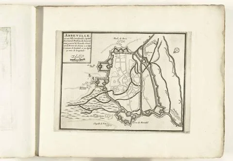 RECORD DATE NOT STATED  Map of Abbeville, ca. 1702, 1702 - 1703 print Map ... Fotos Stock