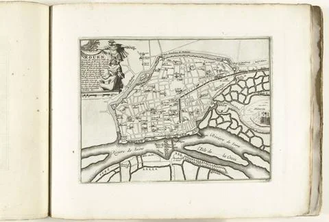 RECORD DATE NOT STATED  Map of Rouen, ca. 1702, 1702 - 1703 print Map of t... Fotos Stock