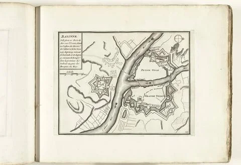 RECORD DATE NOT STATED  Map of Bayonne, ca. 1702, 1702 - 1703 print Map of... Stock Photos