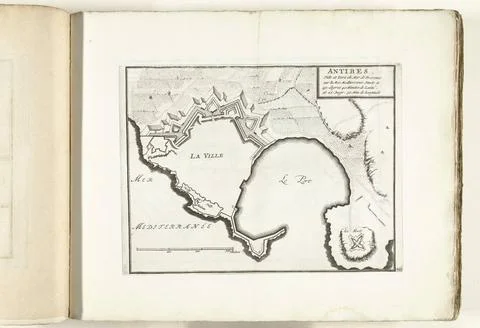 RECORD DATE NOT STATED  Map of Antibes, ca. 1702, 1702 - 1703 print Map of... Fotos Stock
