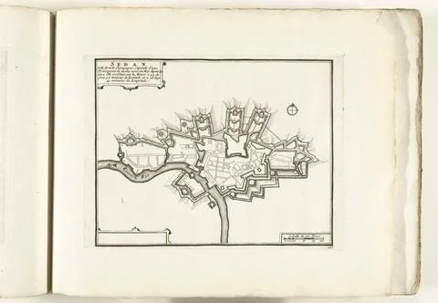 RECORD DATE NOT STATED  Map of Sedan, ca. 1702, 1702 - 1703 print Map of t... Fotos Stock