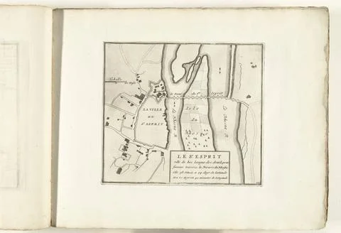 RECORD DATE NOT STATED  Map of Pont-Saint-Esprit, ca. 1702, 1702-1703 prin... Fotos Stock