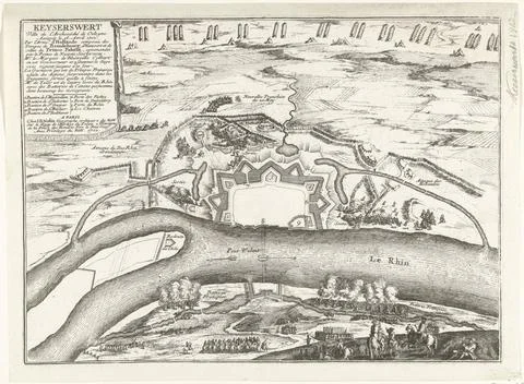 RECORD DATE NOT STATED  Map of the siege of Keizersweerd, 1702, 1702 Map o... Stock Photos