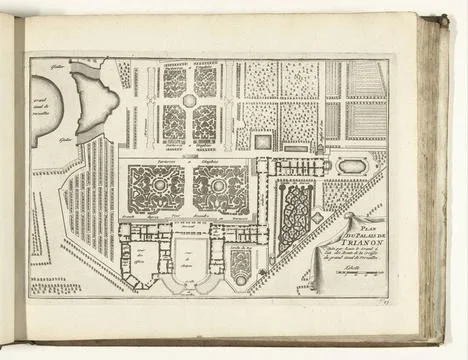 RECORD DATE NOT STATED  Map of the large trianon with gardens, 1726, 1726 ... Stock Photos