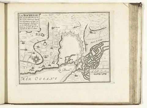 RECORD DATE NOT STATED  Map of La Rochelle, 1726, 1726 print Map of the re... Stock Photos