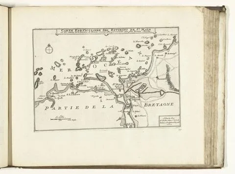 RECORD DATE NOT STATED  Map of Saint-Malo and surroundings, 1726, 1726 pri... Fotos Stock