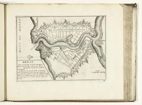 RECORD DATE NOT STATED  Map of Brest, 1726, 1726 print Map of the reinforc... Stock Photos