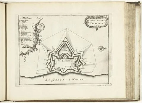 RECORD DATE NOT STATED  Map of ChÃ¢teau Trompette, 1726, 1726 print Map of. Stock Photos