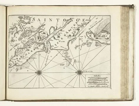 RECORD DATE NOT STATED  Map of the French West Coast at Rochefort, 1726, 1... Stock Photos