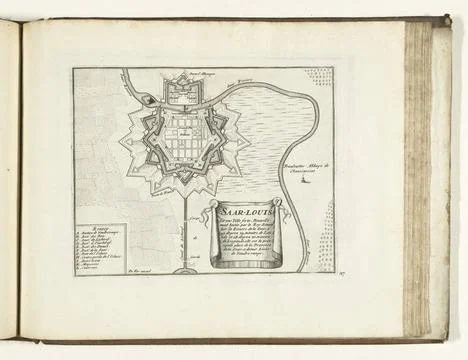 RECORD DATE NOT STATED  Map of Saarlouis, 1726, 1726 print Map of the rein... Fotos Stock