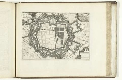 RECORD DATE NOT STATED  Map of Landau, 1726, 1726 print Map of the reinfor... Fotos Stock