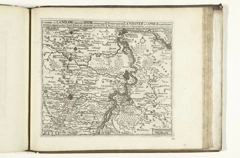 RECORD DATE NOT STATED  Map of the region between Mannheim and Landau, 172... Stock Photos
