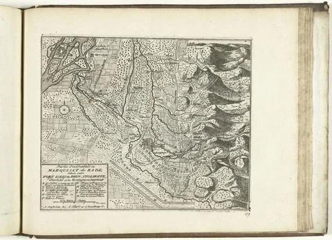 RECORD DATE NOT STATED  Map of West of Markizaat Baden, 1726, 1726 print M... Fotos Stock