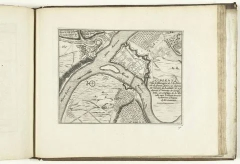 RECORD DATE NOT STATED  Map of Koblenz, 1726, 1726 print Map of the reinfo... Fotos Stock