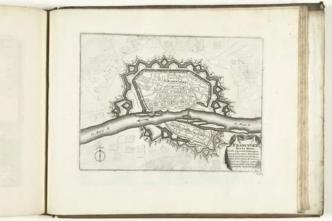 RECORD DATE NOT STATED  Map of Frankfurt am Main, 1726, 1726 print Map of ... Fotos Stock