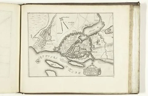 RECORD DATE NOT STATED  Map of Hamburg, 1726, 1726 print Map of the reinfo... Stock Photos