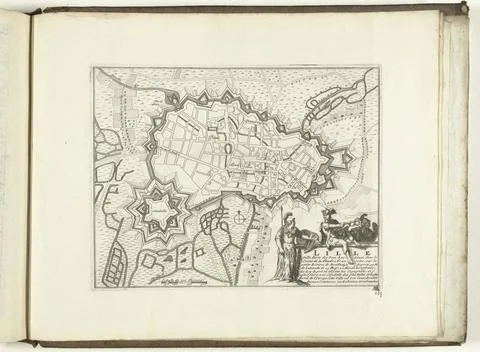 RECORD DATE NOT STATED  Map of Lille, 1726, 1726 print Map of the defenses... Stock Photos