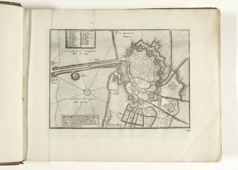 RECORD DATE NOT STATED  Map of Dunkirk, 1726, 1726 print Map of the defens... Stock Photos