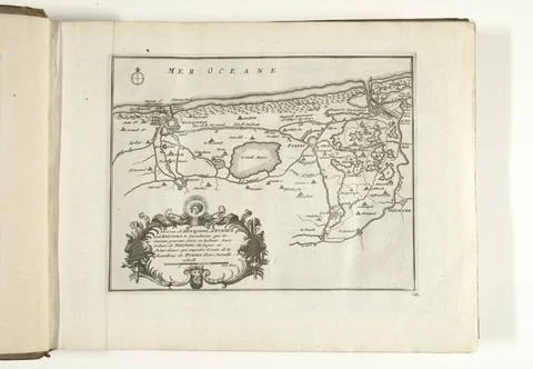 RECORD DATE NOT STATED  Map of the Flemish coast between Dunkirk and Nieuw... Stock Photos