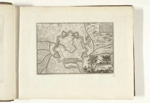 RECORD DATE NOT STATED  Map of MaBeuge, 1726, 1726 print Map of the reinfo... Stock Photos