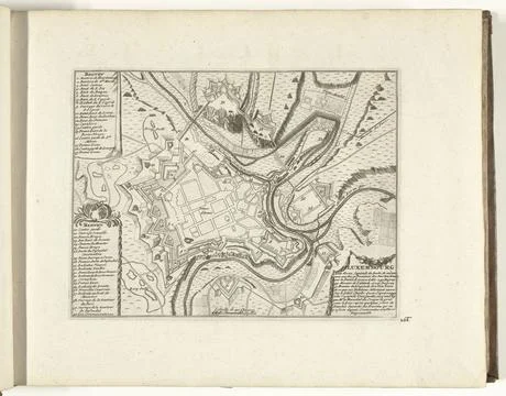 RECORD DATE NOT STATED  Map of Luxembourg, 1726, 1726 print Map of the def... Stock Photos