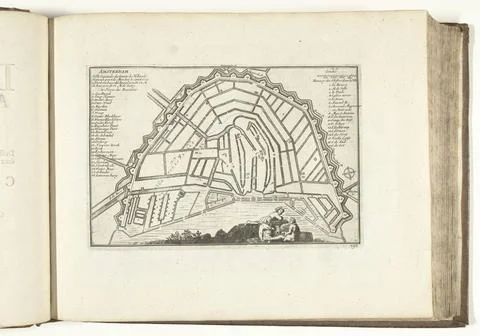 RECORD DATE NOT STATED  Map of Amsterdam, 1726, 1726 print Map of the defe... Stock Photos
