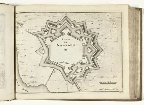 RECORD DATE NOT STATED  Map of Naarden, 1726, 1726 print Map of the defens... Stock Photos