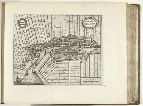 RECORD DATE NOT STATED  Map of Muiden, 1726, 1726 print Map of the city of... Foto stock