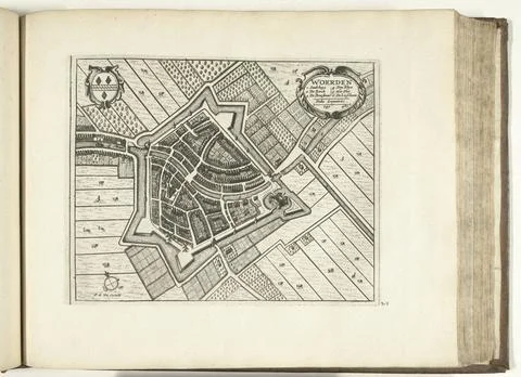 RECORD DATE NOT STATED  Map of Woerden, 1726, 1726 print Map of Woerden. P... Stock Photos