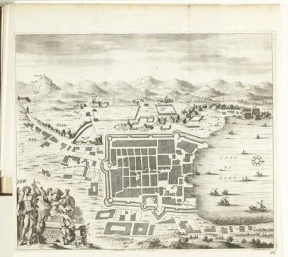 RECORD DATE NOT STATED  Map of Como, 1726, 1726 print Map of the Italian c... Stock Photos