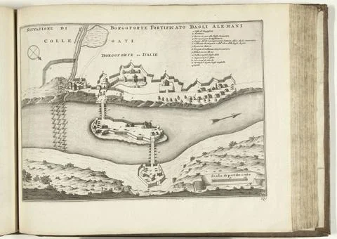 RECORD DATE NOT STATED  Map of Borforte, 1726, 1726 print Map of the reinf... Stock Photos