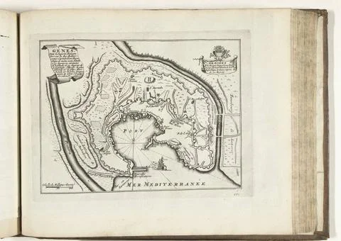 RECORD DATE NOT STATED  Map of Genoa, 1726, 1726 print Map of the reinforc... Fotos Stock