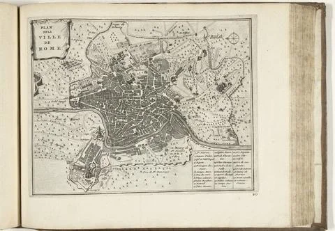 RECORD DATE NOT STATED  Map of Rome, 1726, 1726 print Map of Rome. Plate n... Stock Photos