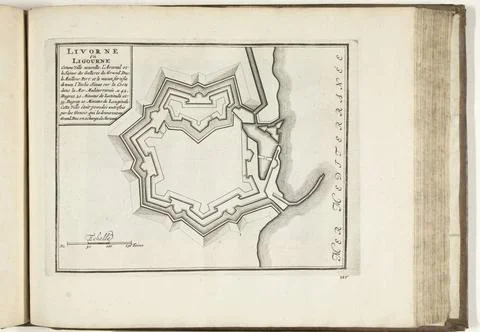 RECORD DATE NOT STATED  Map of Livorno, 1726, 1726 print Map of the reinfo... Fotos Stock