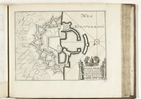 RECORD DATE NOT STATED  Map of Civitavecchia, 1726, 1726 print Map of the ... Fotos Stock