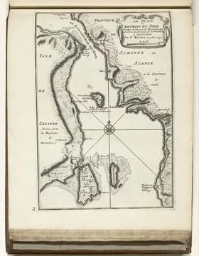 RECORD DATE NOT STATED  Map of the Sont, 1726, 1726 print Map of the Sont,... Stock Photos