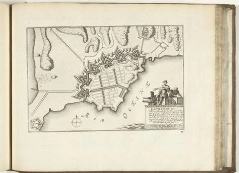 RECORD DATE NOT STATED  Map of Gothenburg, 1726, 1726 print Map of the rei... Stock Photos