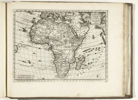 RECORD DATE NOT STATED  Map of Africa, 1726, 1726 print Map of Africa. Pla... Stock Photos
