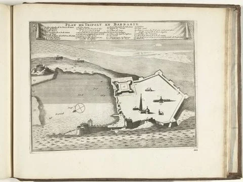RECORD DATE NOT STATED  Map of Tripoli, 1726, 1726 print Map of the reinfo... Stock Photos