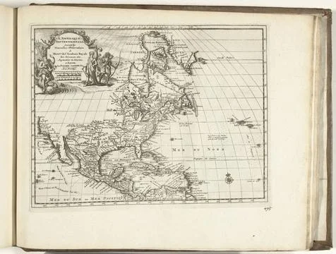 RECORD DATE NOT STATED  Map of North and Central America, 1726, 1726 print... Fotos Stock