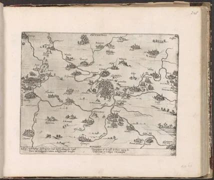 RECORD DATE NOT STATED  Map of Paris and surroundings, 1590, 1590 - 1612 p... 스톡 사진