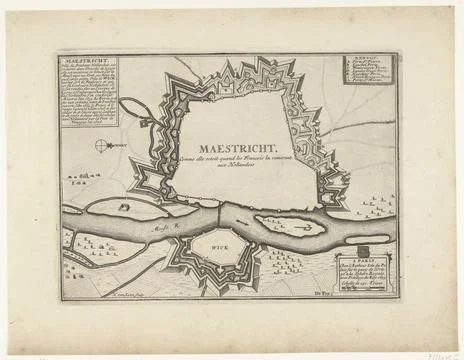 RECORD DATE NOT STATED  Map of Maastricht, 1673, Harmanus van Loon, 1693 p... Fotos Stock