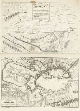 RECORD DATE NOT STATED  Map of the bombing of Brussels by the French, 1695... Fotos Stock