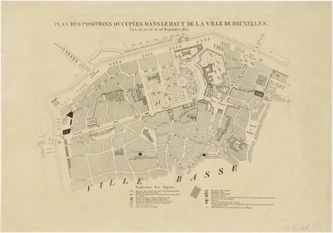 RECORD DATE NOT STATED  Map of Brussels, 1830, Anonymous, 1830 - 1831 prin... Stock Photos